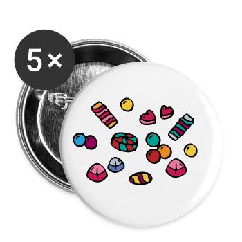 Bonbon Candy Halloween / sweets / sweets - Buttons large 2.2''/56 mm (5-pack) - white - Front