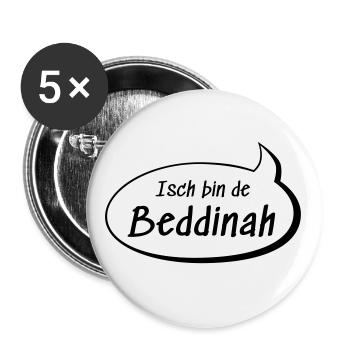 Isch bin de Beddinah Bettina auf sächsisch lustig - Buttons groß 56 mm (5er Pack) - Weiß - Vorne