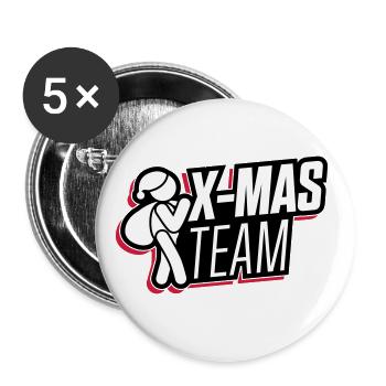 weihnachten xmas team christmas - Buttons groß 56 mm (5er Pack) - Weiß - Vorne