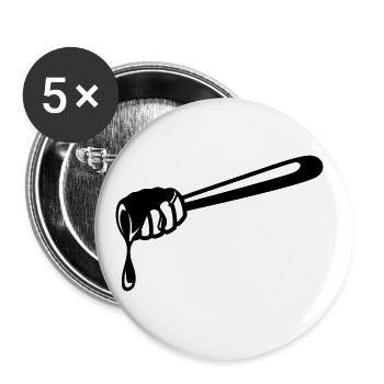 Symbole de ciseau en bâton apiculteur - Lot de 5 grands badges (56 mm) - blanc - Devant