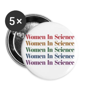 Femmes en sciences, Professeur de sciences, Amoureux des sciences - Lot de 5 grands badges (56 mm) - blanc - Devant