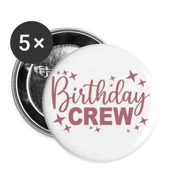 Birthday Crew Matching Group Birthday Party Outfit - Buttons large 2.2''/56 mm (5-pack) - white - Front