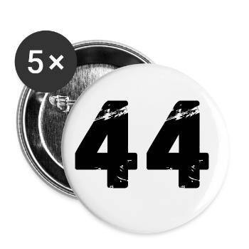 44 Zahl Trikot - Buttons groß 56 mm (5er Pack) - Weiß - Vorne