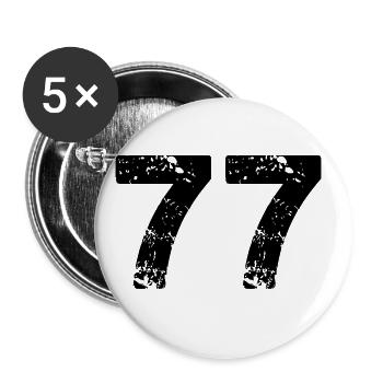 Maillot numéro 77 - Lot de 5 grands badges (56 mm) - blanc - Devant