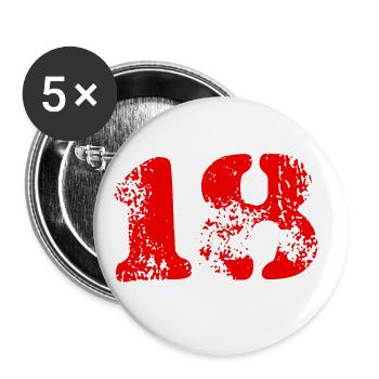 18 Zahl Symbol - Buttons groß 56 mm (5er Pack) - Weiß - Vorne