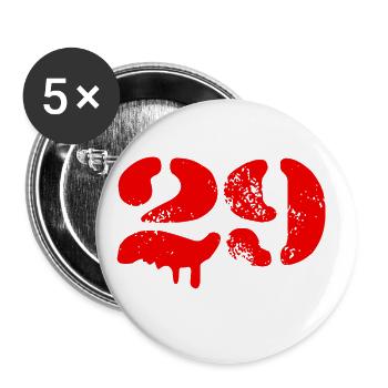 29 Zahl Symbol - Buttons groß 56 mm (5er Pack) - Weiß - Vorne