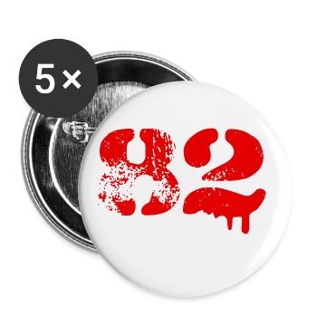 82 Zahl Symbol - Buttons groß 56 mm (5er Pack) - Weiß - Vorne