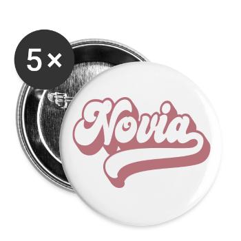 Novia Girlfriend Engagement Bridal Shower Wedding - Buttons large 2.2''/56 mm (5-pack) - white - Front