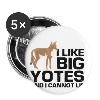 Coyote Hunter Design for Coyote Hunting - Buttons large 2.2''/56 mm (5-pack) - white - Front