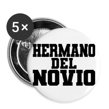 Hermano del Novio Groom's Brother Wedding Gift - Buttons large 2.2''/56 mm (5-pack) - white - Front