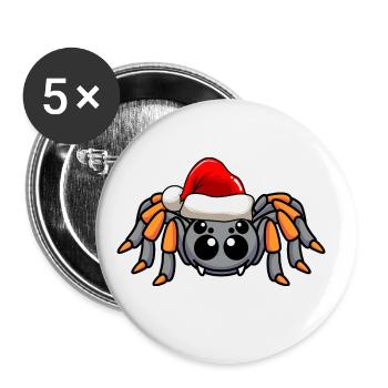 Tarentule Comic Noël - Lot de 5 grands badges (56 mm) - blanc - Devant