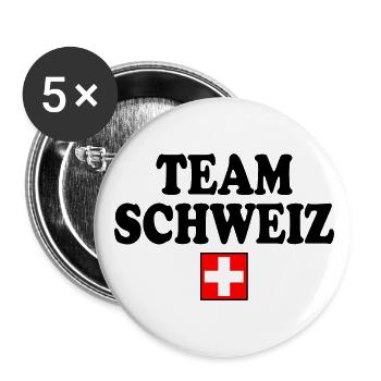 Team schweiz - Buttons groß 56 mm (5er Pack) - Weiß - Vorne