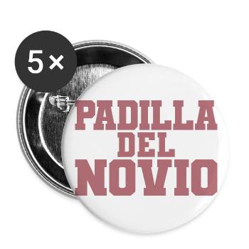 Cadeau de mariage Gang de Padilla del Novio Groom - Lot de 5 grands badges (56 mm) - blanc - Devant
