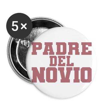Pater del Novio Bräutigams Vater Hochzeitsgeschenk - Buttons groß 56 mm (5er Pack) - Weiß - Vorne