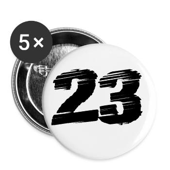 23 Maillot numéro - Lot de 5 grands badges (56 mm) - blanc - Devant