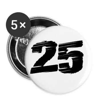 25 Number jersey - Buttons large 2.2''/56 mm (5-pack) - white - Front