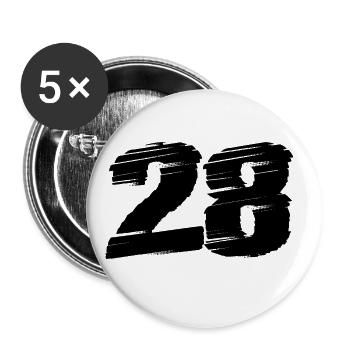 28 Number jersey - Buttons large 2.2''/56 mm (5-pack) - white - Front