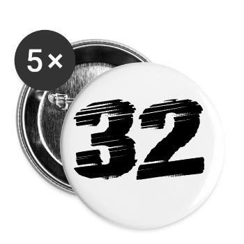 32 Number jersey - Buttons large 2.2''/56 mm (5-pack) - white - Front