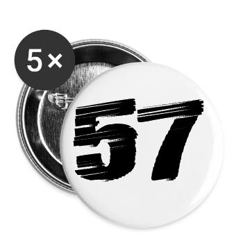 57 Maillot numéro - Lot de 5 grands badges (56 mm) - blanc - Devant