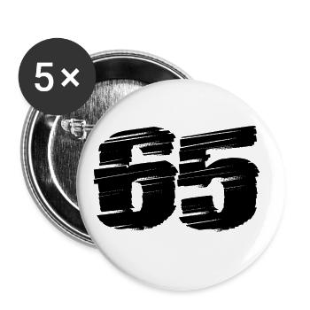 65 Maillot numéro - Lot de 5 grands badges (56 mm) - blanc - Devant