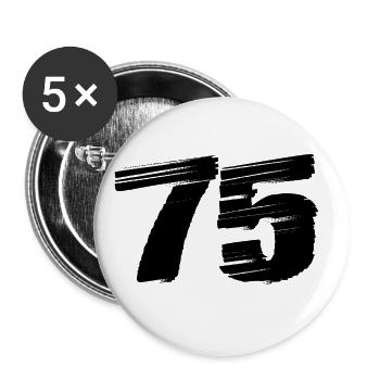 75 Maillot numéro - Lot de 5 grands badges (56 mm) - blanc - Devant