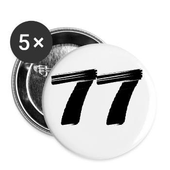 77 Maillot numéro - Lot de 5 grands badges (56 mm) - blanc - Devant