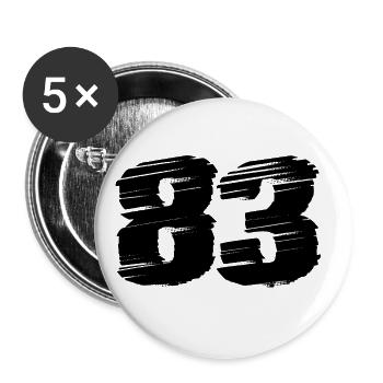 83 Number jersey - Buttons large 2.2''/56 mm (5-pack) - white - Front