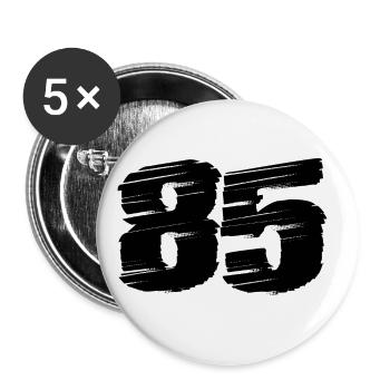 85 Maillot numéro - Lot de 5 grands badges (56 mm) - blanc - Devant