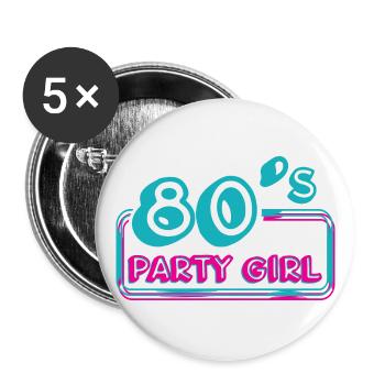 80'S PARTY GIRL - Buttons large 2.2''/56 mm (5-pack) - white - Front
