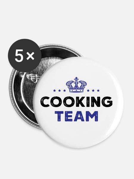 Cooking Team - Buttons groß 56 mm (5er Pack) - Weiß