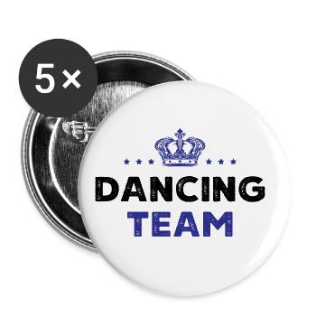 Dancing Team - Buttons large 2.2''/56 mm (5-pack) - white - Front