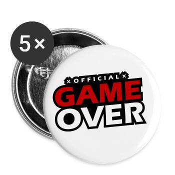 Game Over Slogan - Buttons large 2.2''/56 mm (5-pack) - white - Front