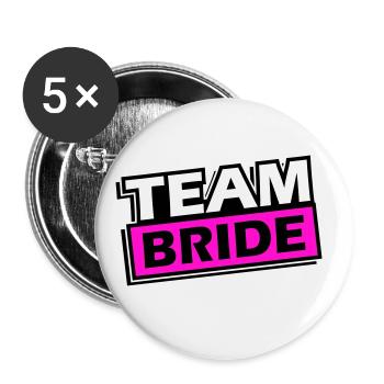 Team Bride Wedding Saying - Buttons large 2.2''/56 mm (5-pack) - white - Front