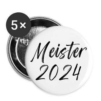 Meister 2024 - Buttons groß 56 mm (5er Pack) - Weiß - Vorne