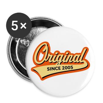 Original Since 2005 (Year Of Birth, Birthday / 3C) - Buttons large 2.2''/56 mm (5-pack) - white - Front