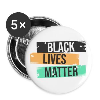 Black Lives Matter - Buttons groß 56 mm (5er Pack) - Weiß - Vorne