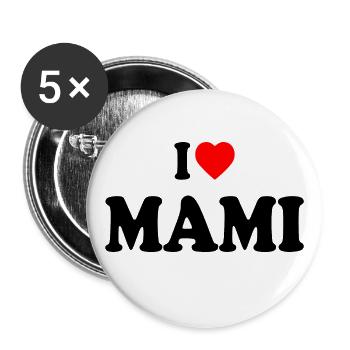 I love mami - Buttons groß 56 mm (5er Pack) - Weiß - Vorne