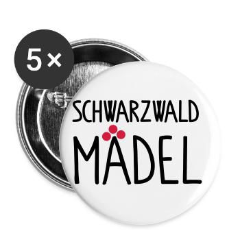 Schwarzwaldmädel - Buttons groß 56 mm (5er Pack) - Weiß - Vorne