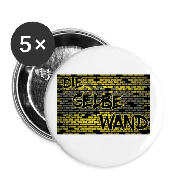Gelbe Wand, Dortmund, Fußball - Buttons groß 56 mm (5er Pack) - Weiß - Vorne