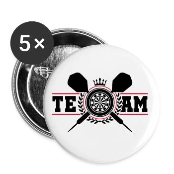 darts fléchettes fléchettes de fléchettes équipe - Lot de 5 grands badges (56 mm) - blanc - Devant