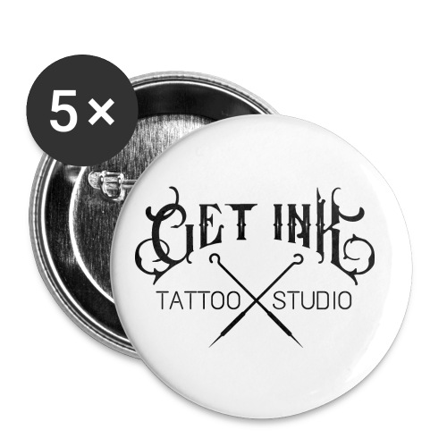 Get Ink No. 1 - schwarz/black - Buttons groß 56 mm (5er Pack)