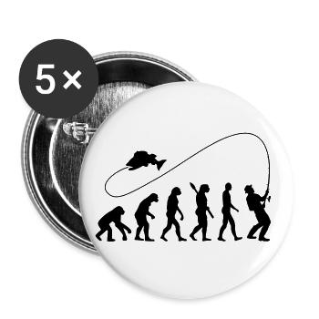 Angeln - Buttons groß 56 mm (5er Pack) - Weiß - Vorne