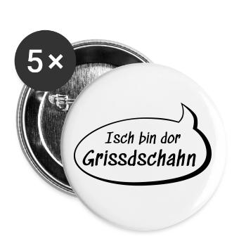 Isch bin dor Grissdschahn Christian auf sächsisch - Buttons groß 56 mm (5er Pack) - Weiß - Vorne