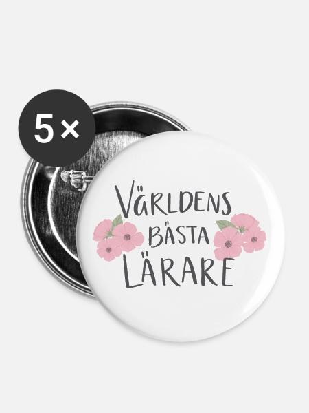 Najlepsi nauczyciele na świecie - kwiaty - Stora knappar 56 mm (5-pack) - vit