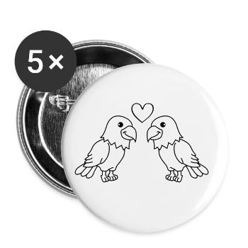 Adler Comic Paar Liebe - Buttons groß 56 mm (5er Pack) - Weiß - Vorne