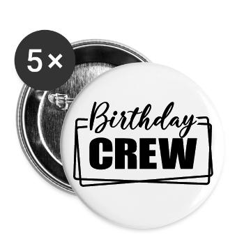 Birthday Crew Matching Group Birthday Party Outfit - Buttons large 2.2''/56 mm (5-pack) - white - Front