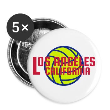 Los Angeles, California, Volleyball im Hintergrund - Buttons groß 56 mm (5er Pack) - Weiß - Vorne