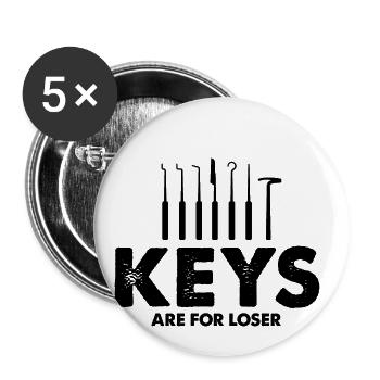 Les clés sont pour Looser Lockpicking Lock Picking - Lot de 5 grands badges (56 mm) - blanc - Devant