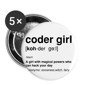Conception de cybersécurité pour la sécurité informatique et les pirates informatiques - Lot de 5 grands badges (56 mm) - blanc - Devant