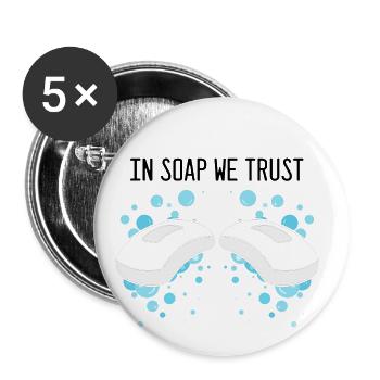 Conception de savon maison pour la fabrication de savon à l’huile - Lot de 5 grands badges (56 mm) - blanc - Devant